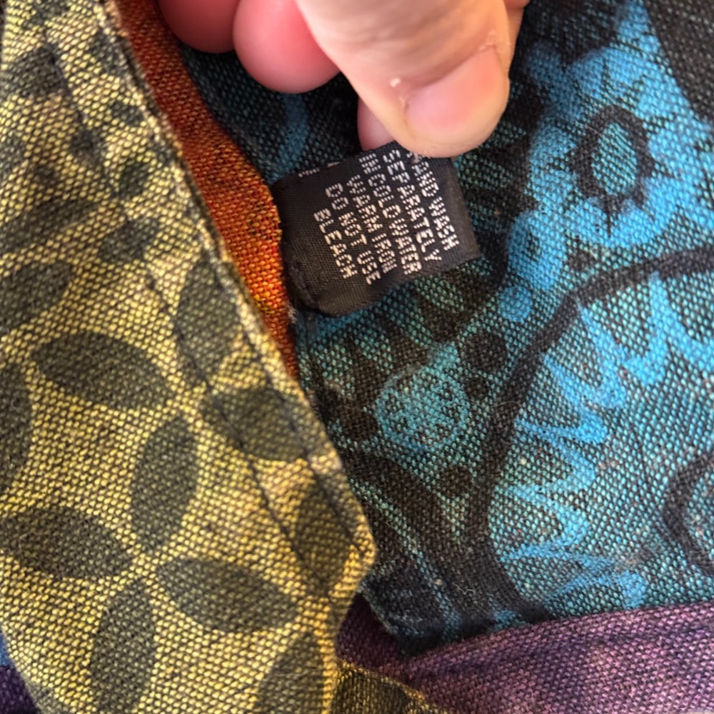 Nepal Cotton Patchwork Overalls Boho Mushroom Man… - image 9